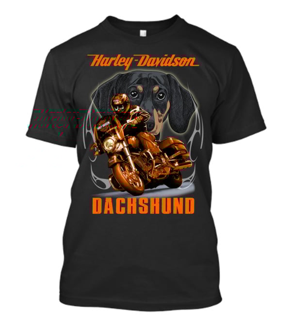 Harley Davidson Dachshund Motorcycle Rider T-Shirt