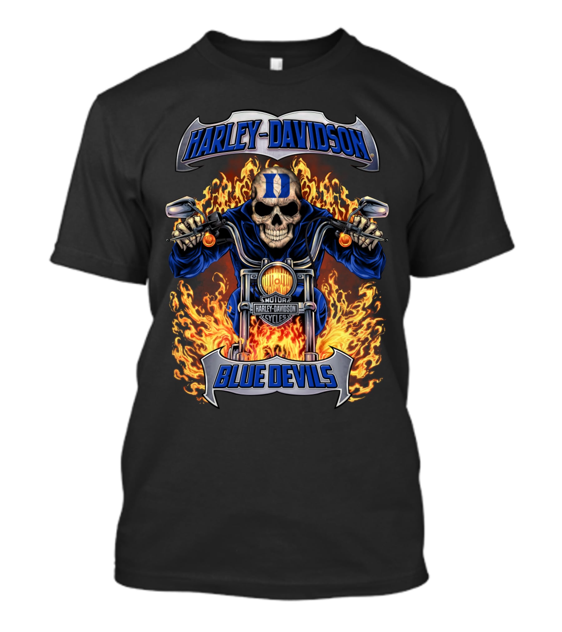 Harley Davidson Blue Devils Motorcycles Ncaa Duke T-Shirt