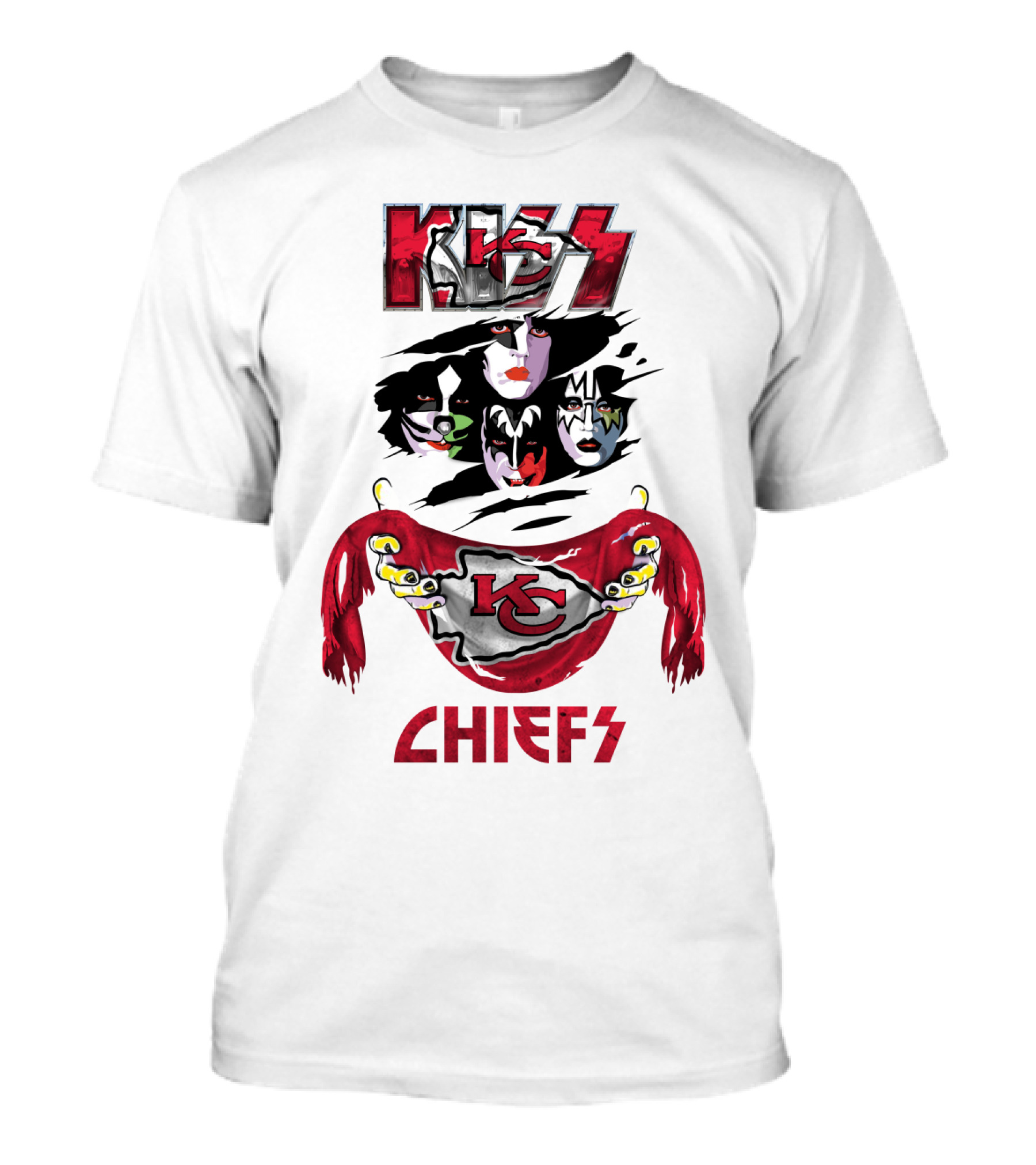 KISS Kansas City Chiefs NFL Band T-Shirt