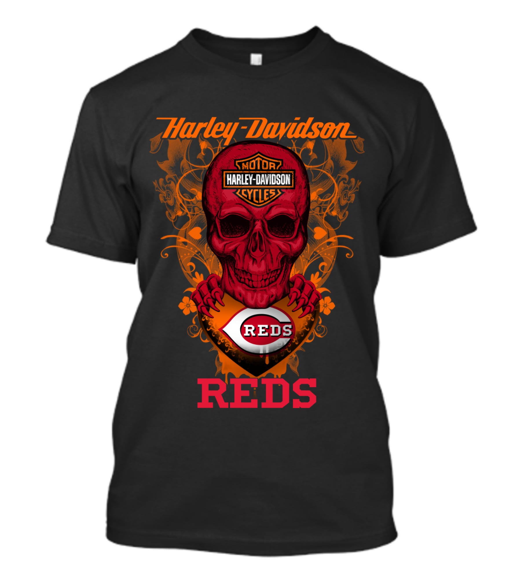 Harley Davidson Motor Cycles Reds Cincinnati Mlb T-Shirt