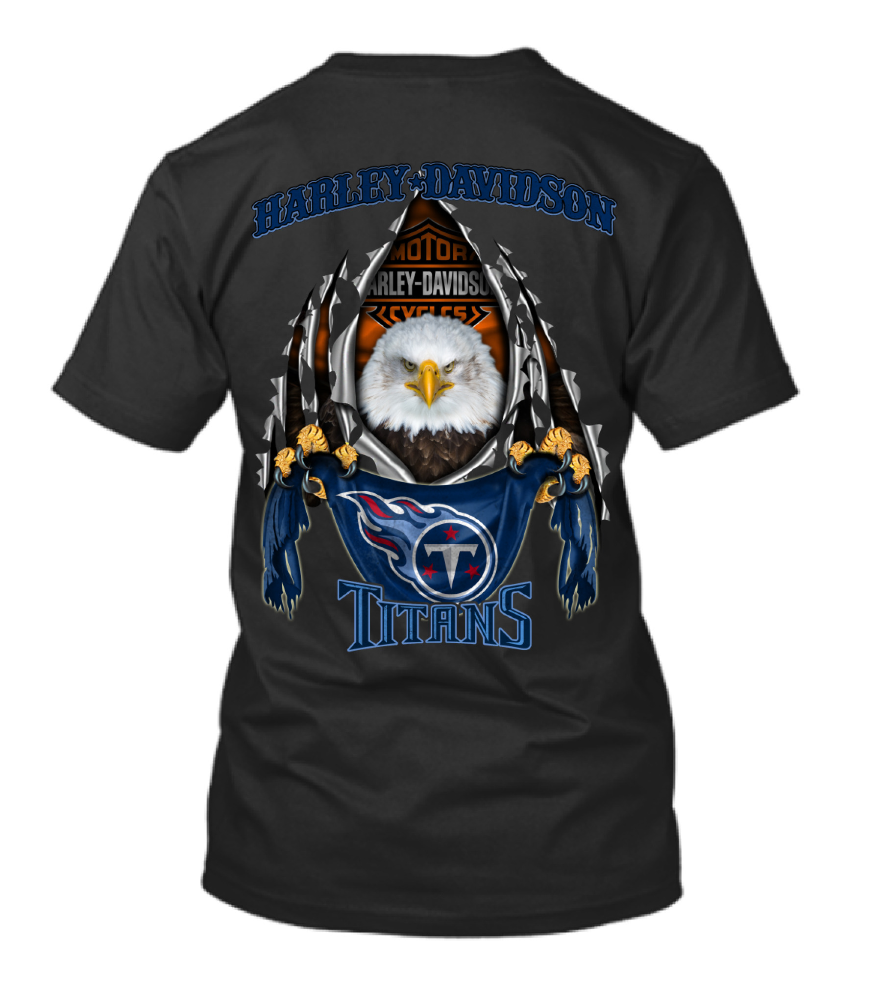 Harley Davidson Motor Cycles Eagle Tennessee Titans T-Shirt