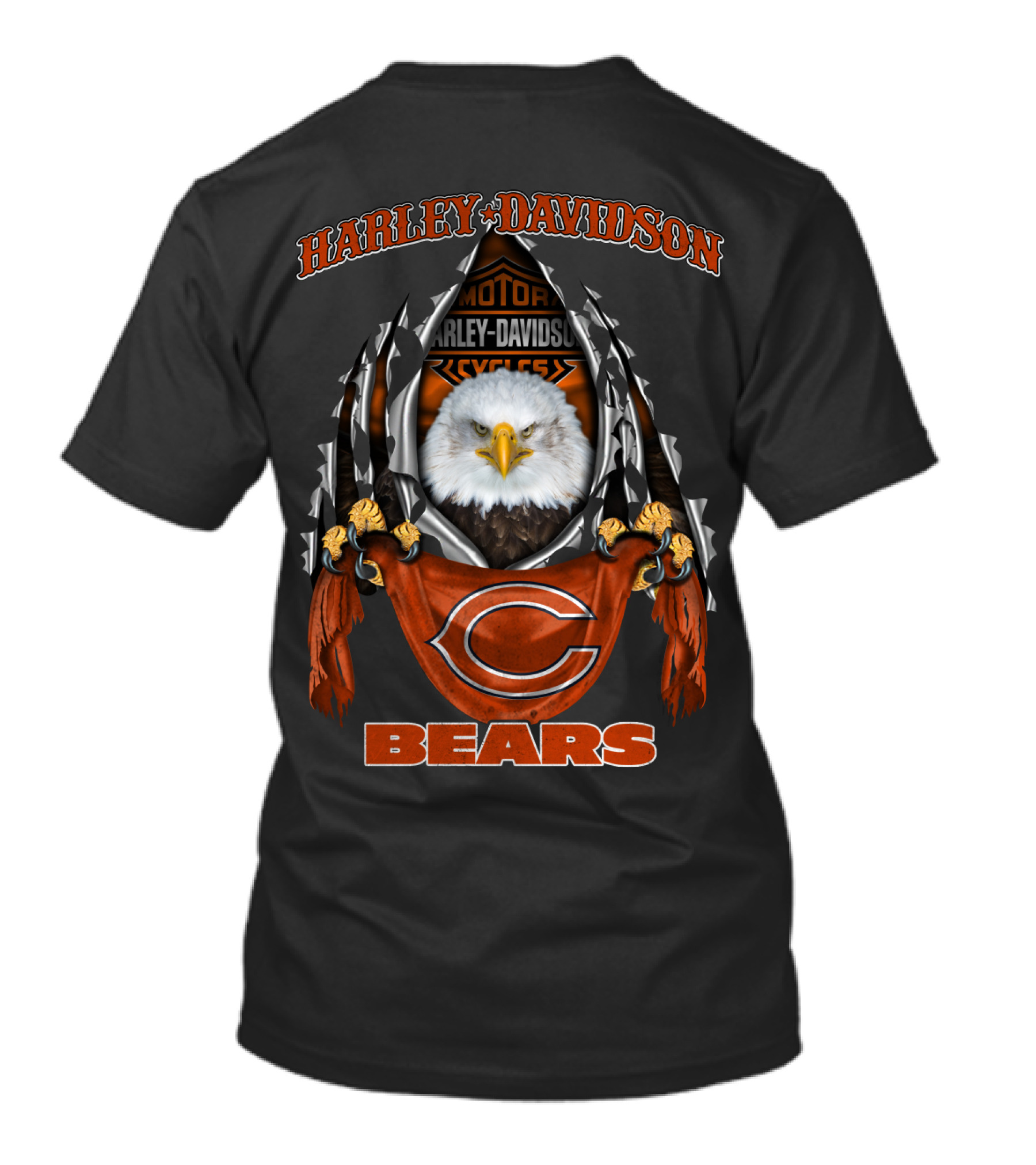 Harley Davidson Bears Chicago Nfl Motorcycle Eagle T-Shirt