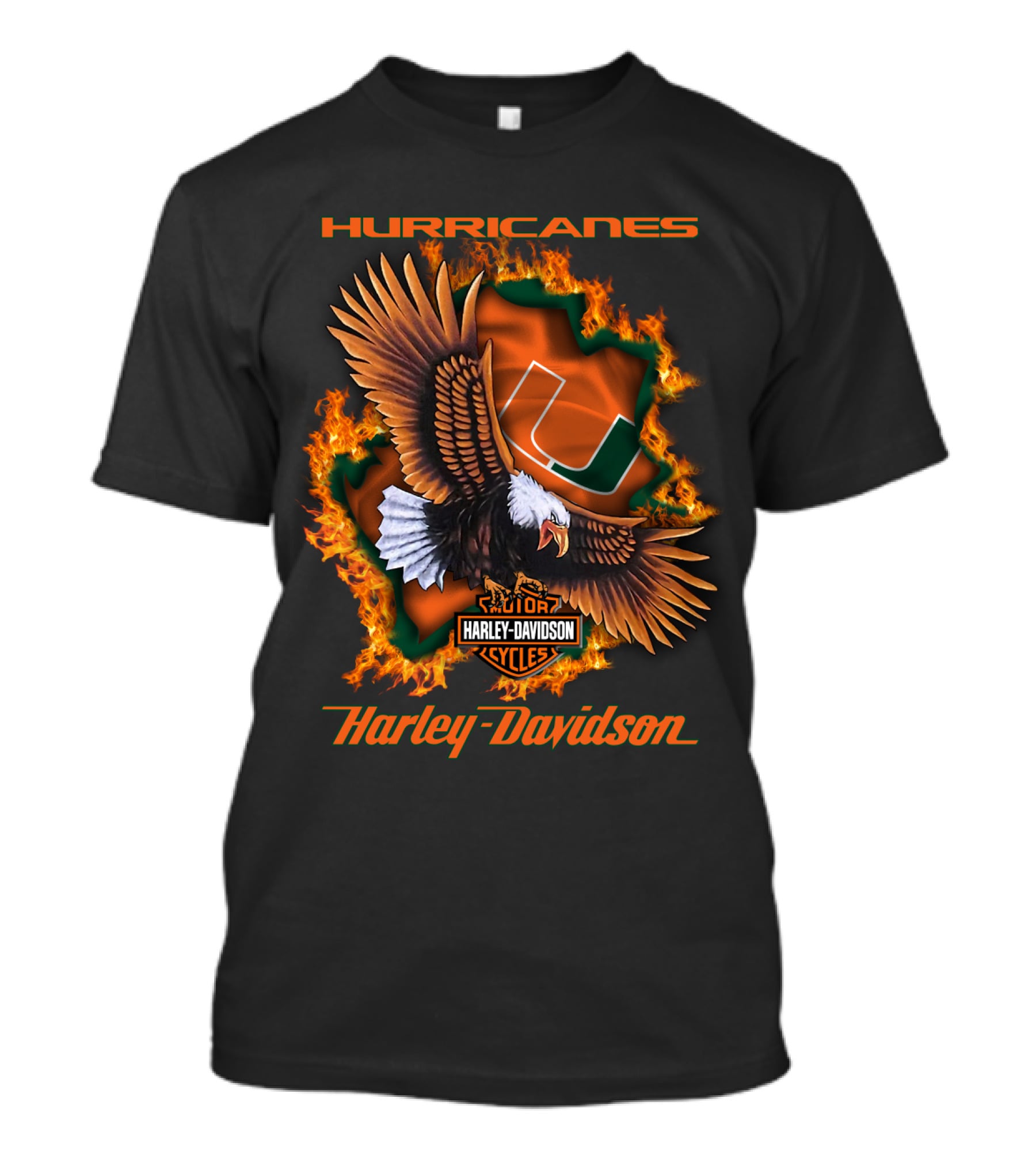 Hurricanes Miami Harley Davidson Ncaa 04.08 T-Shirt