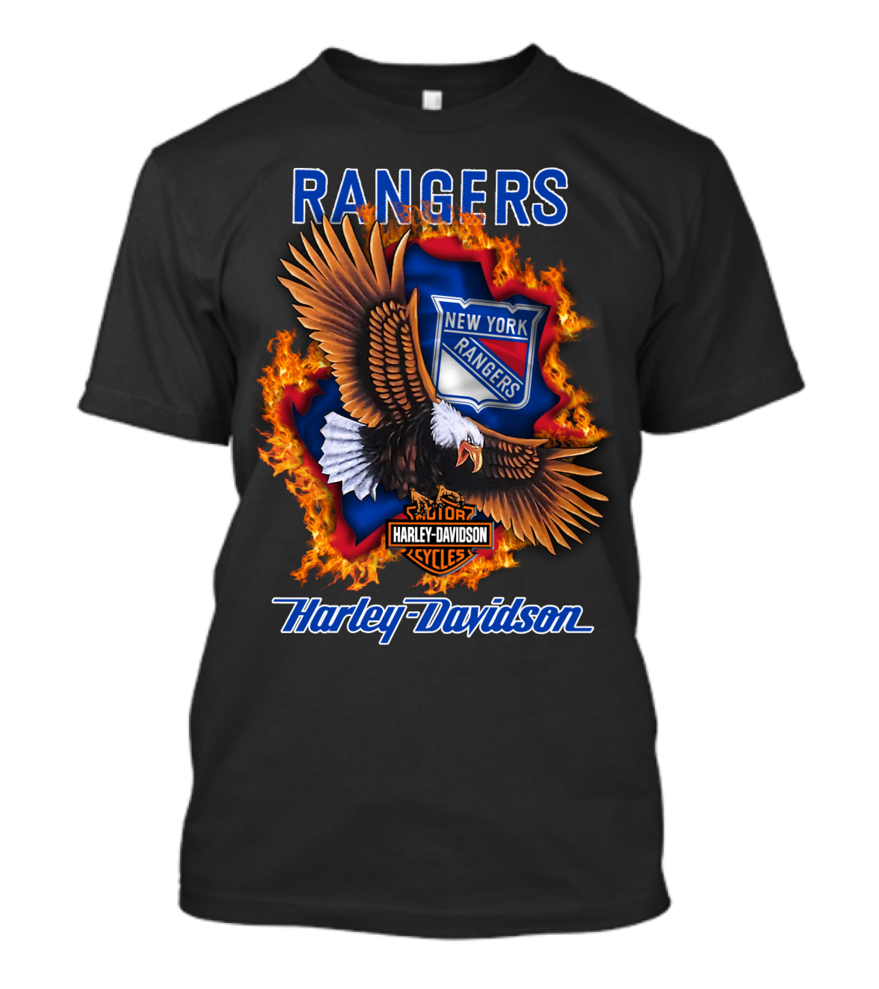 Rangers New York Rangers Harley Davidson Eagle T-Shirt