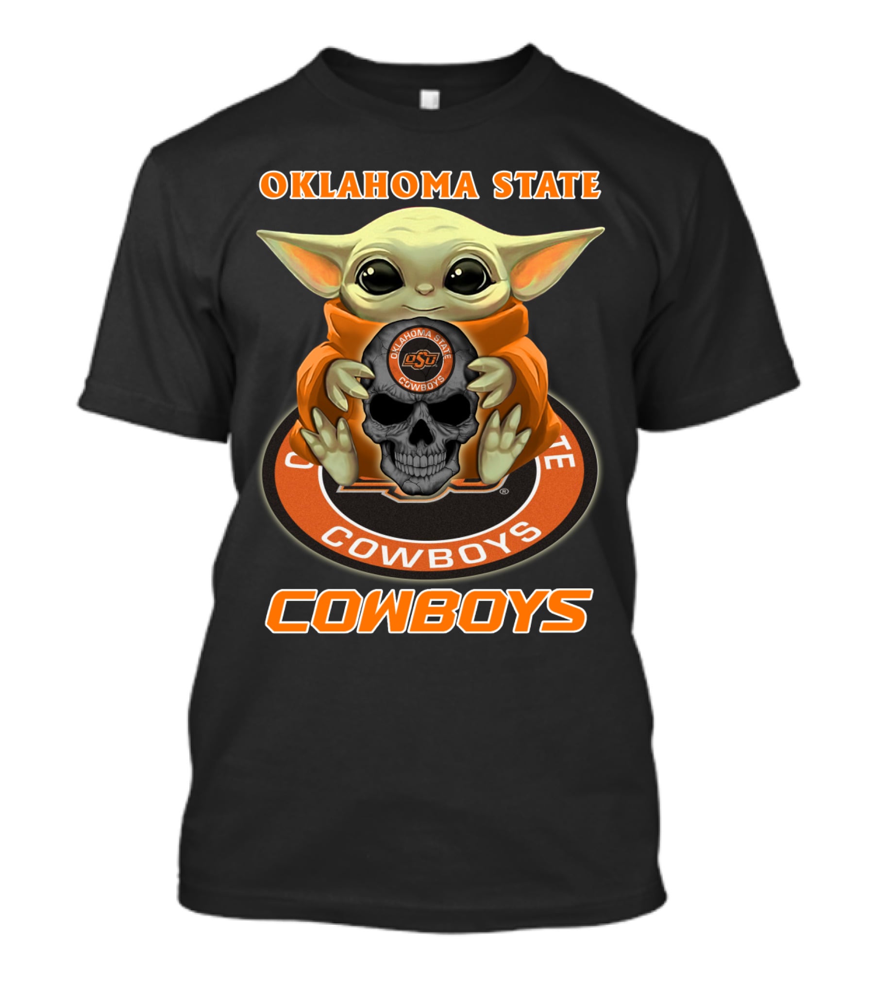 Oklahoma State Cowboys Baby Alien Holding Osu Skull T-Shirt