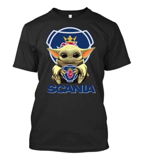 Yoda Holding Scania Emblem With Lion And Crown T-Shirt