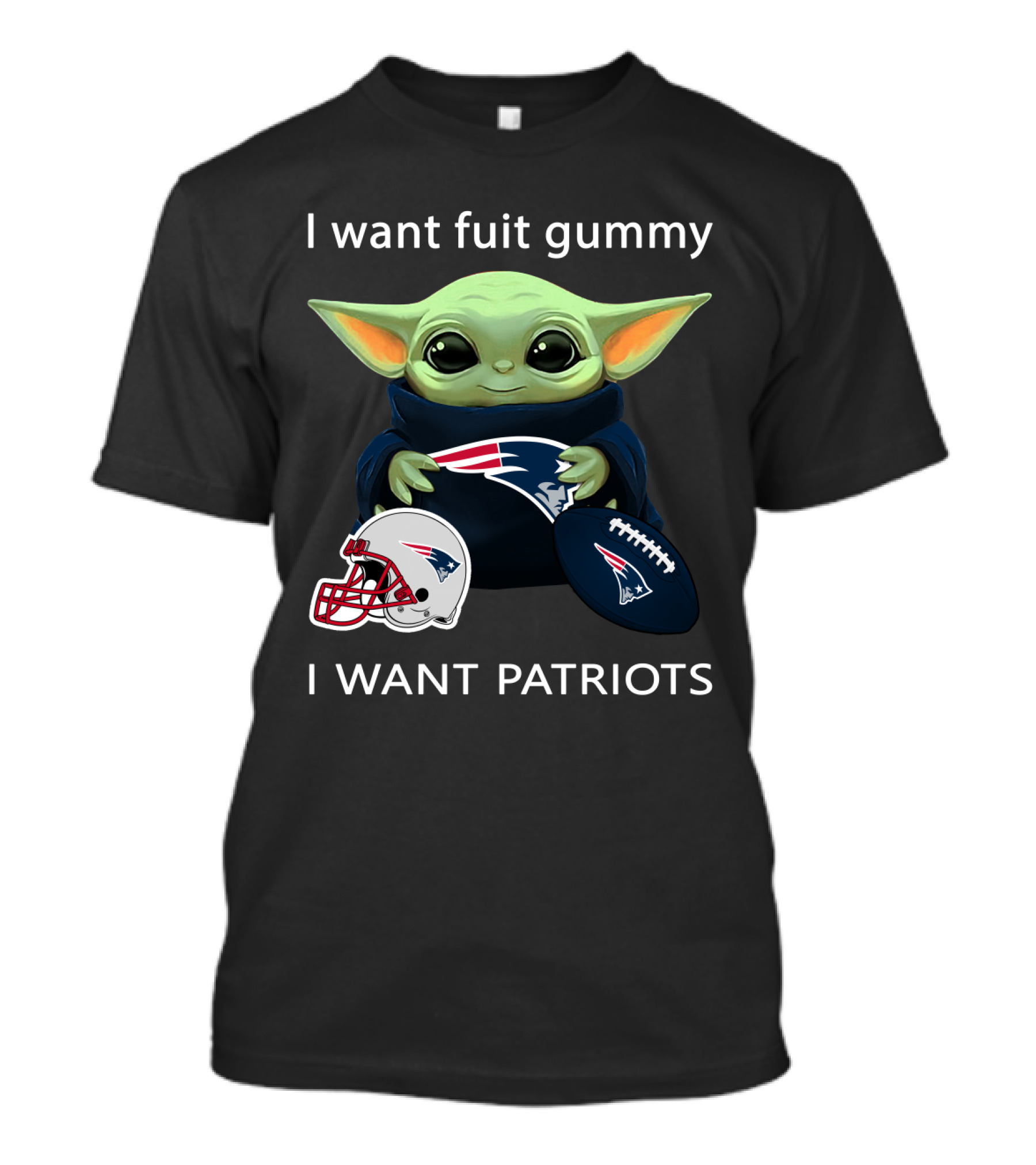 Fuit Gummy Baby Yoda Nfl New England Patriots T-Shirt