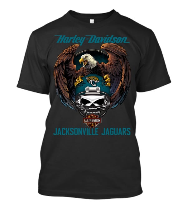Harley Davidson Jacksonville Jaguars Nfl Motorcycle Eagle Helmet T-Shirt