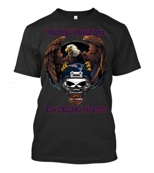 Harley Davidson New England Patriots Eagle Helmet Nep T-Shirt