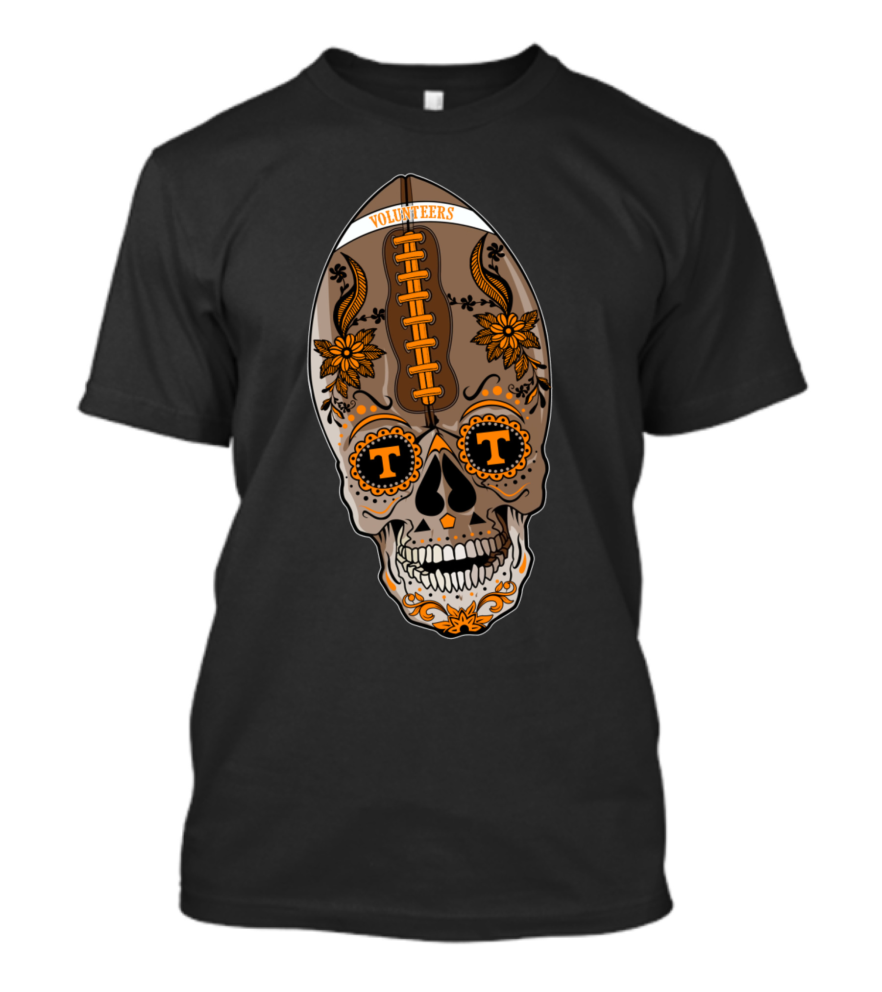 Volunteers T T Football Skull T-Shirt