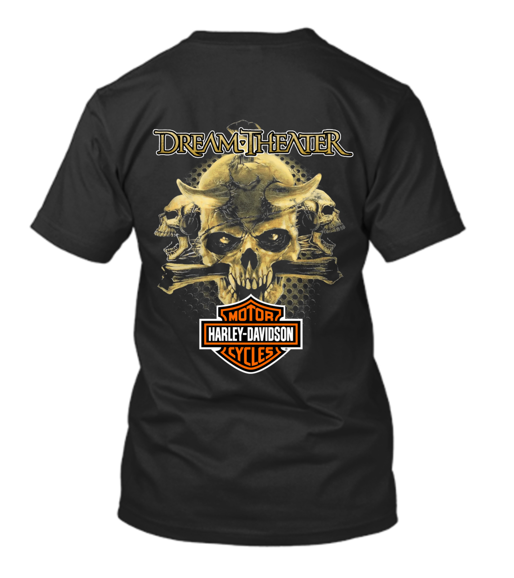 Dream Theater Harley Davidson Motorcycles Skull T-Shirt