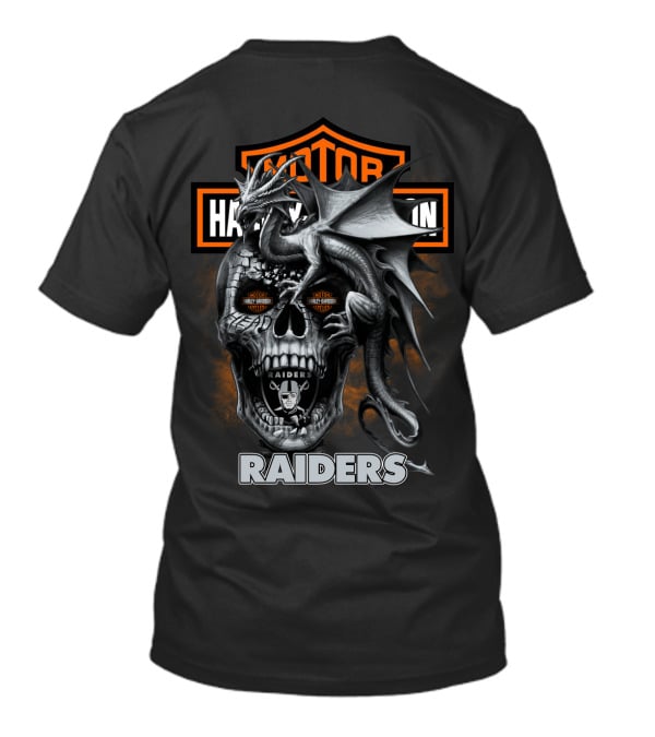 Motor Harley Davidson Raiders Skull Dragon T-Shirt