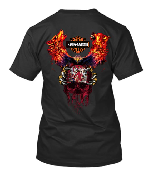 Harley Davidson Motor Cycles Arizona Diamondbacks Mlb Wolf T-Shirt