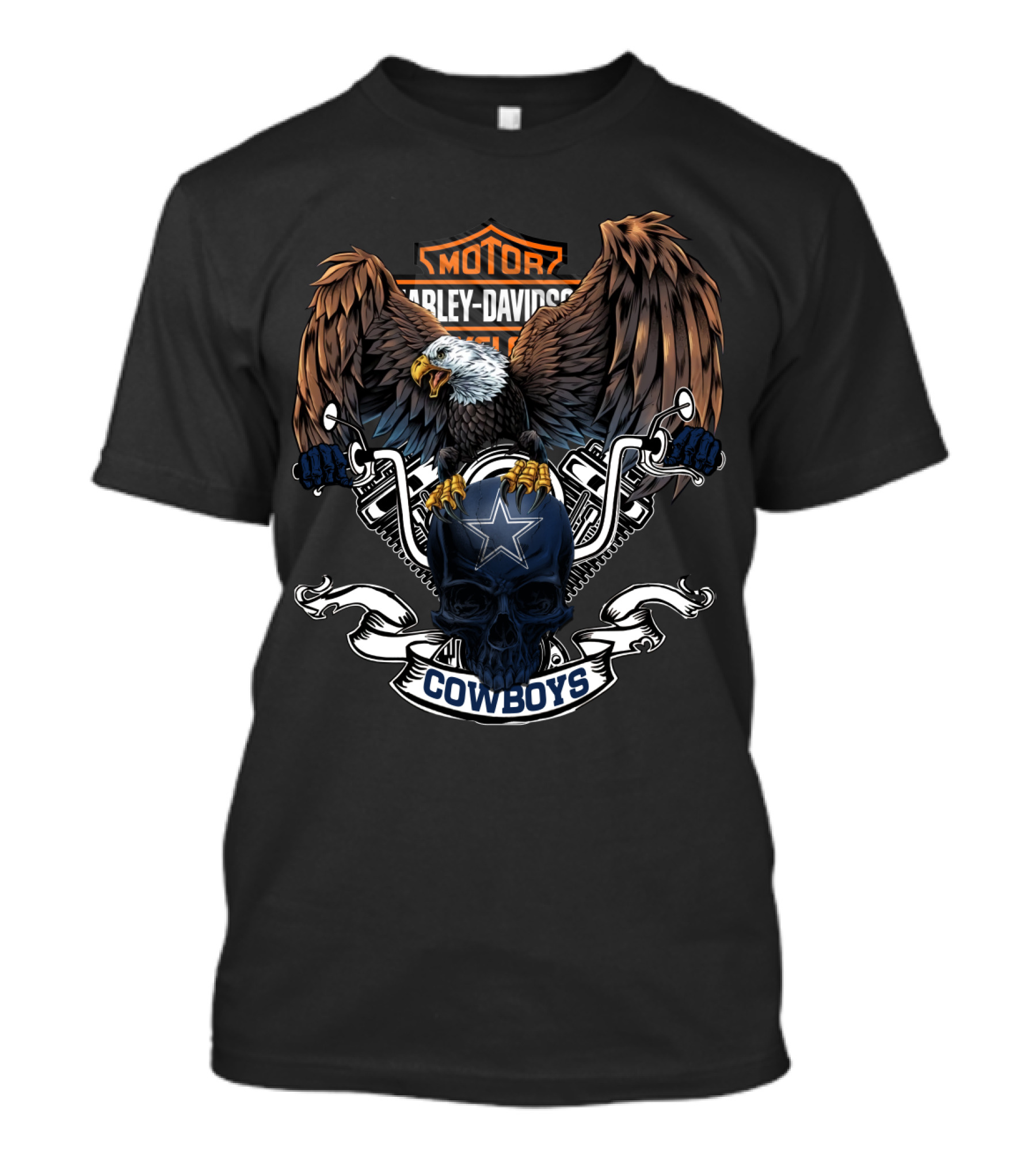 Harley Davidson Nfl Dallas Cowboys Skull Eagle T-Shirt