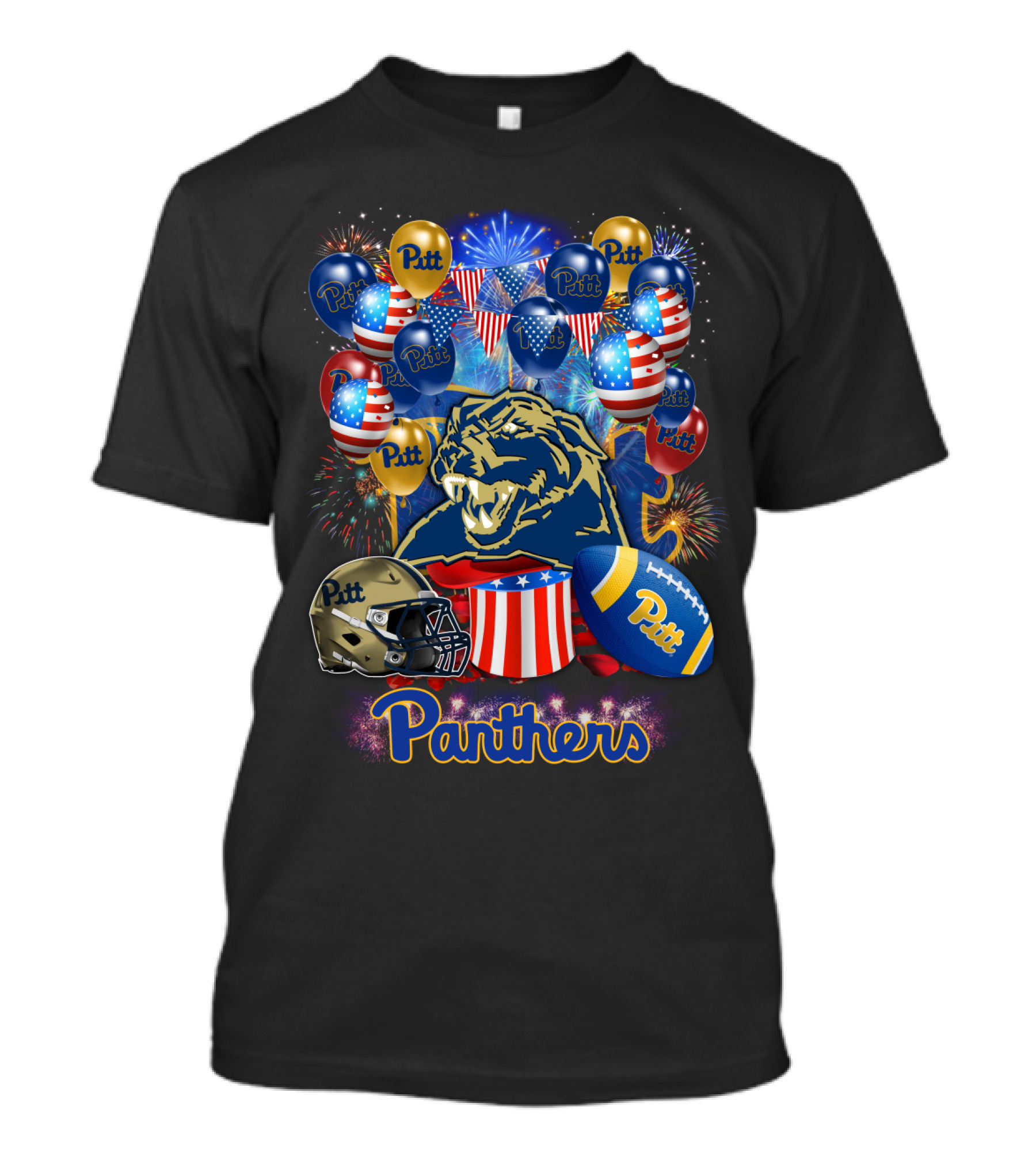 Pitt Panthers Ncaa2 Football Celebration Balloons Fireworks T-Shirt