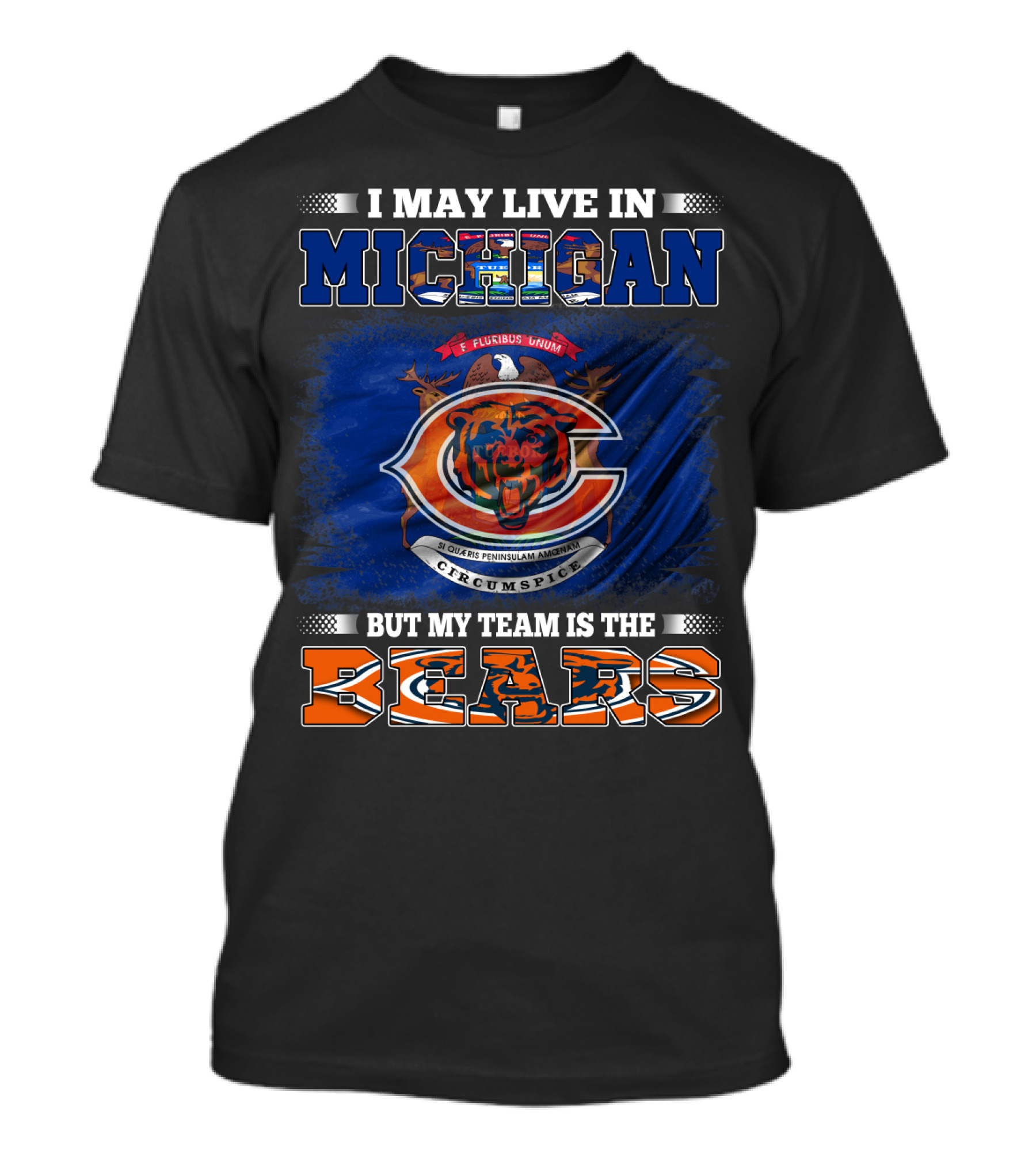 I May Live In Michigan But My Team Is The Bears Retro T-Shirt