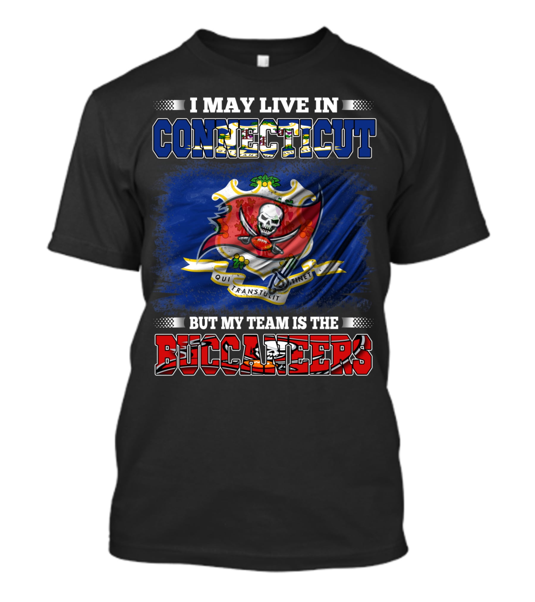 Connecticut Resident Loyal To Buccaneers With Crest And Skull Emblem T-Shirt