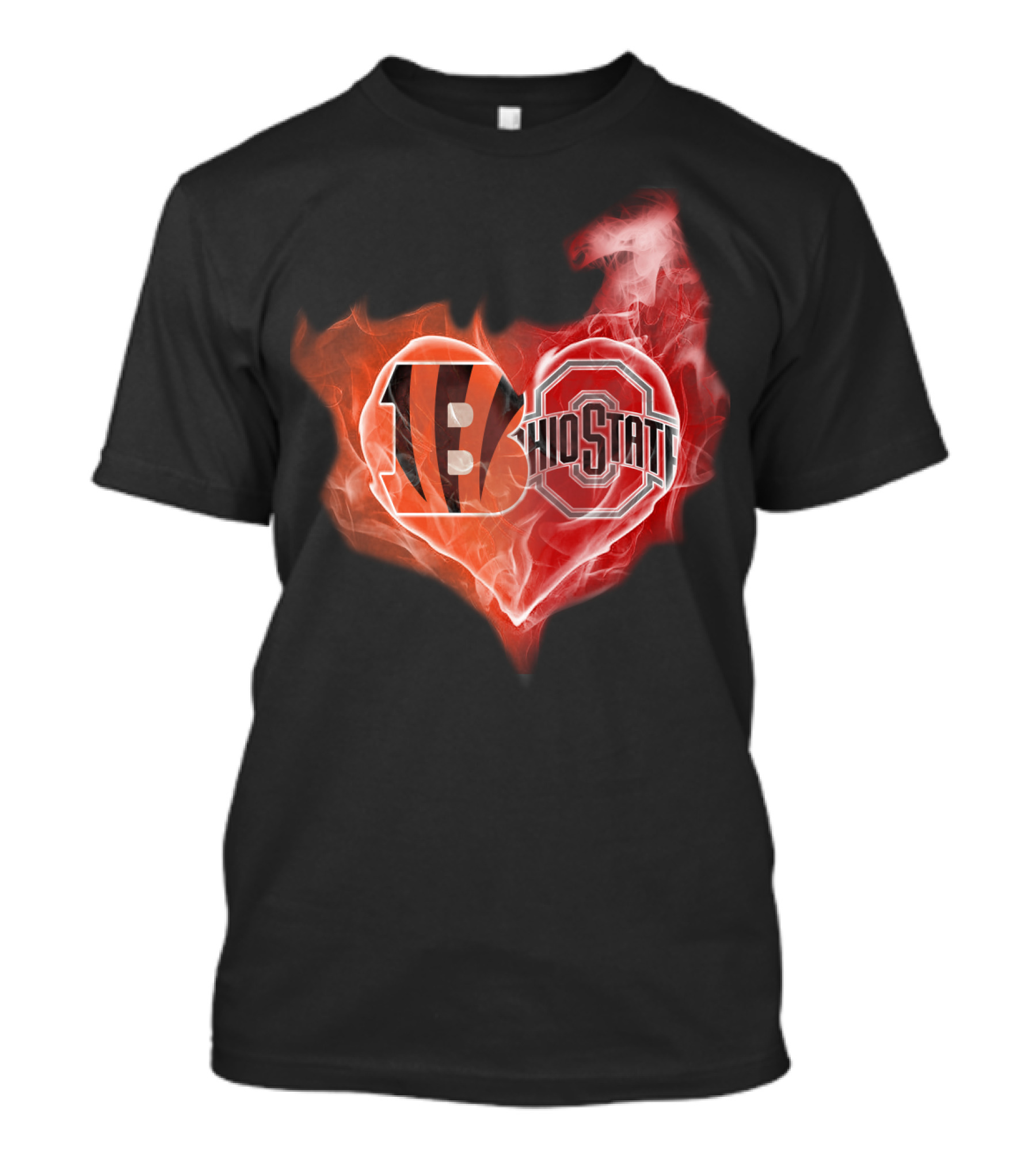 Bengals Ohio State Heart Fusion T-Shirt