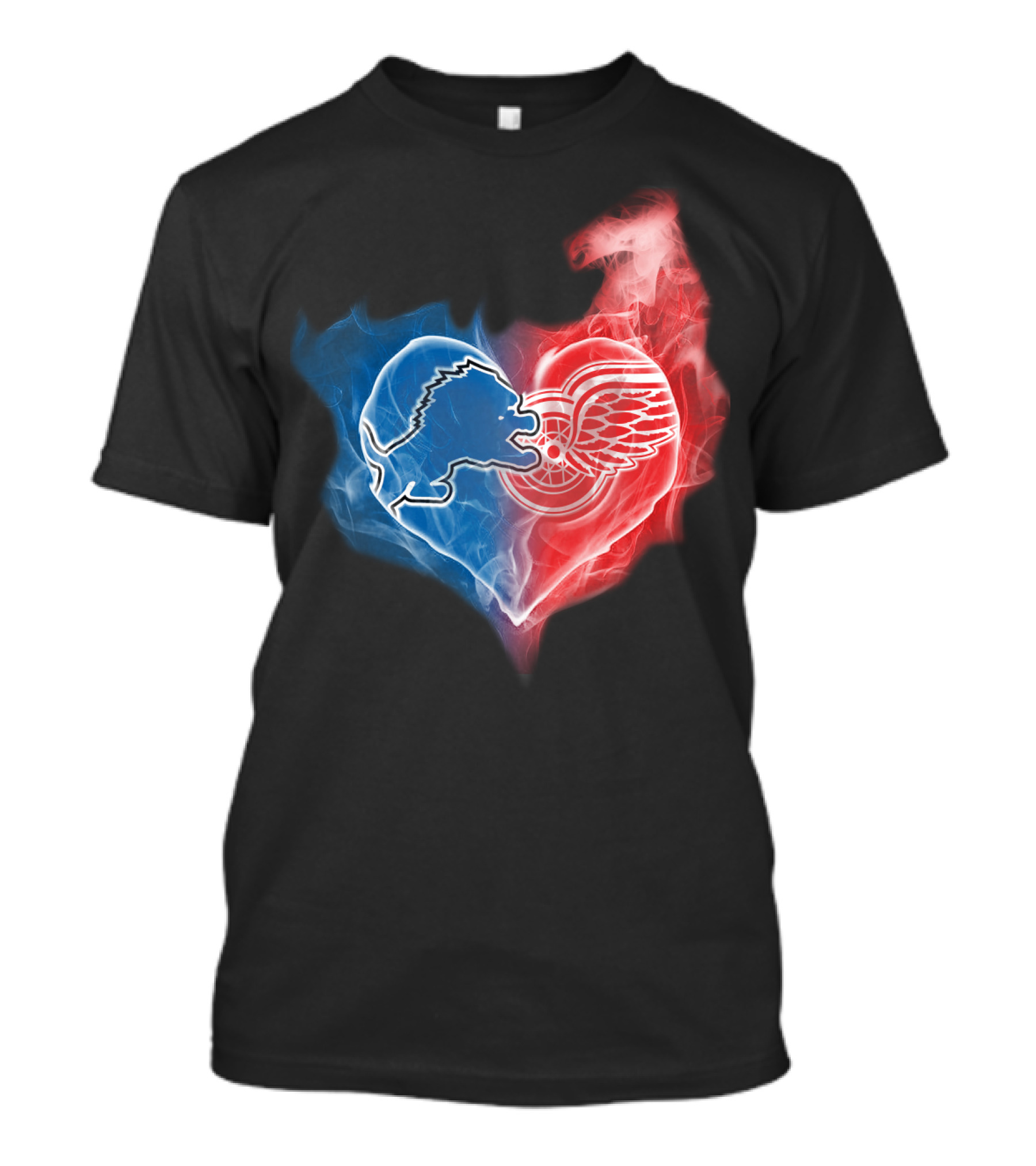 Detroit Lions Red Wings Heart T-Shirt