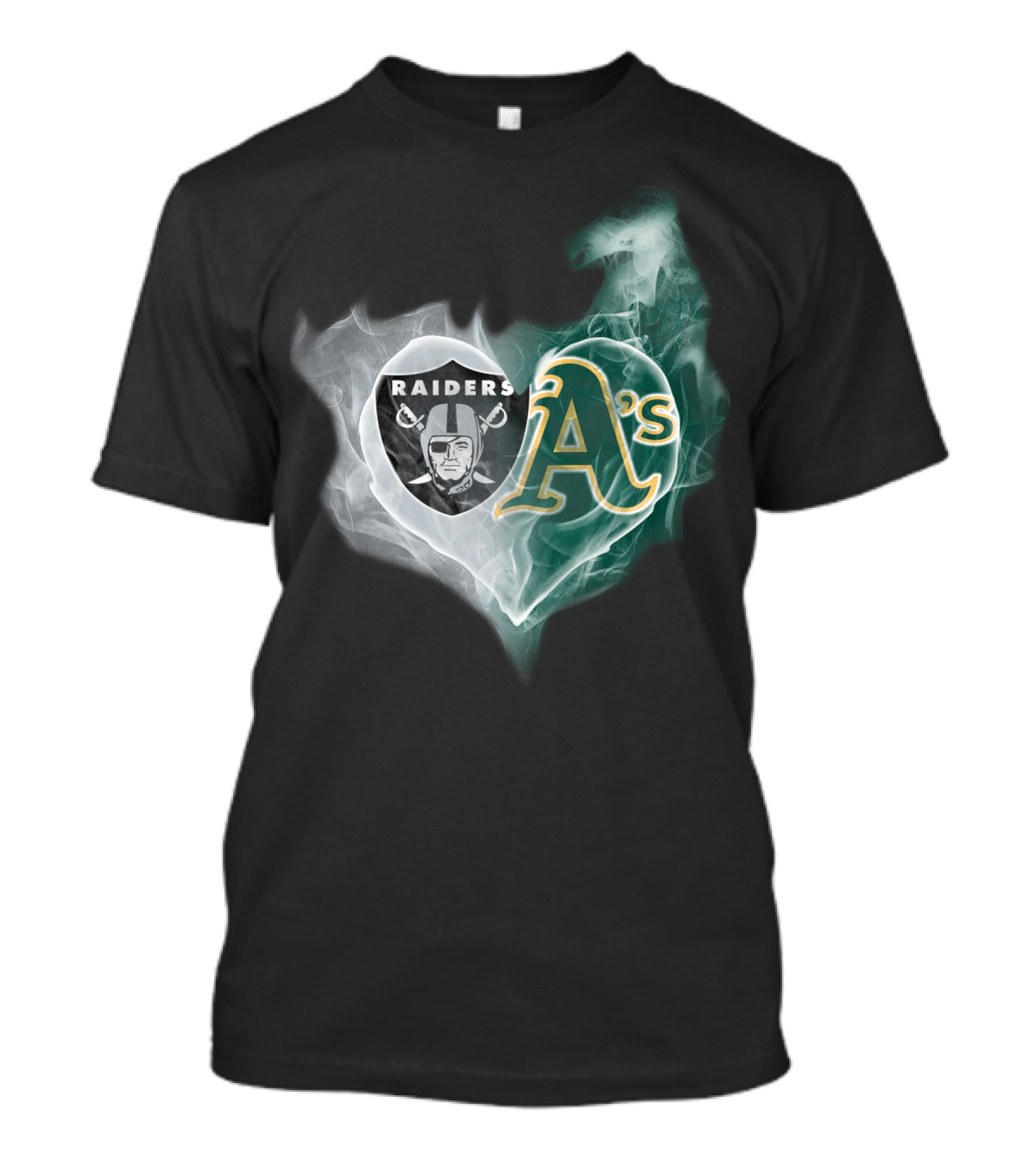 Raiders A's Heart Smoke T-Shirt