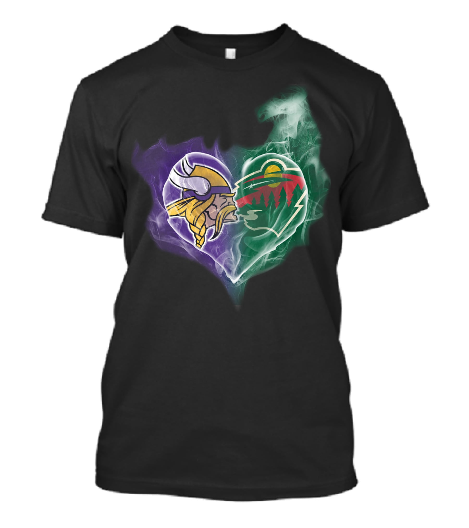 Vikings Minnesota Wild Heart Logo Fusion T-Shirt