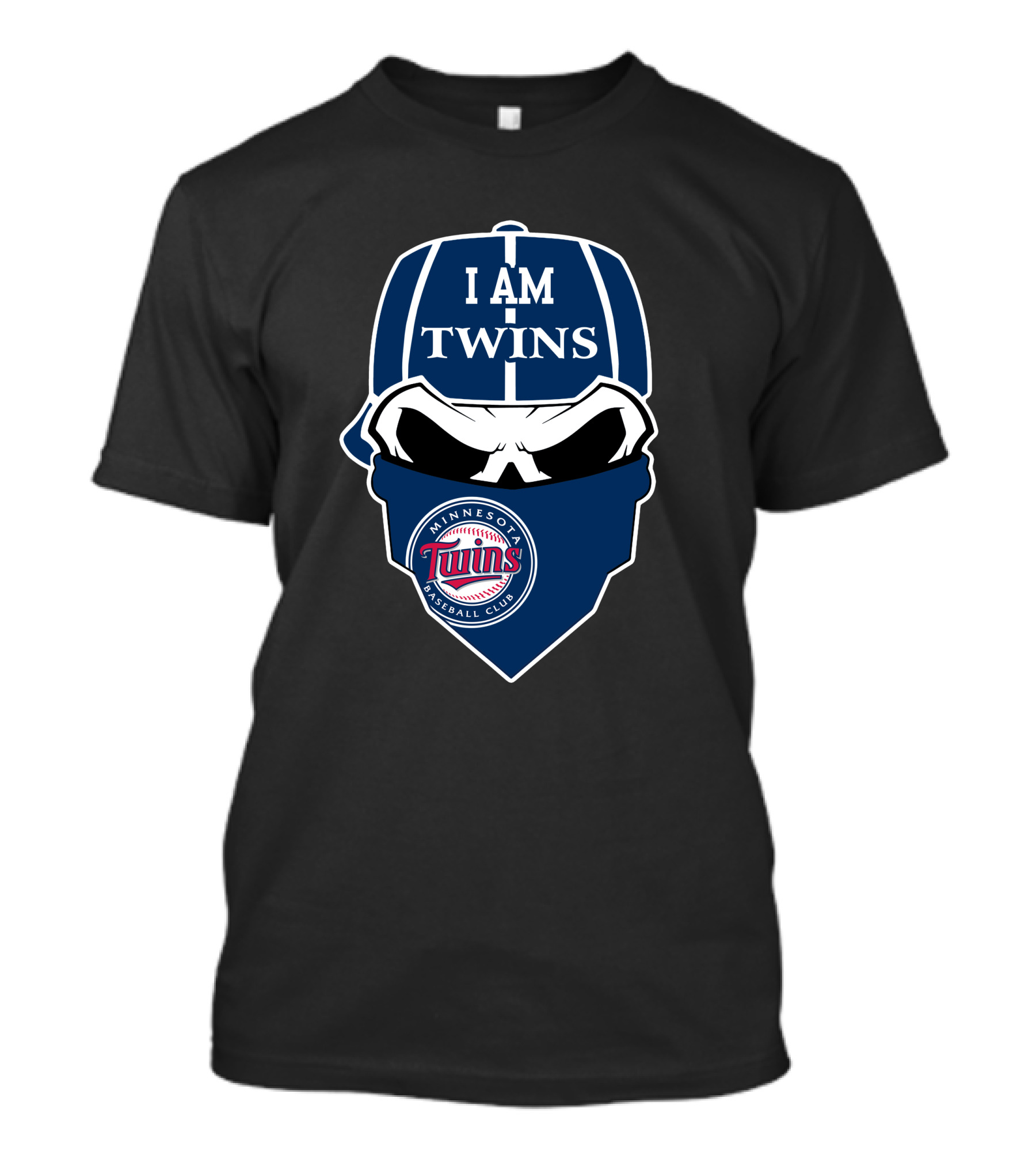 I Am Twins Minnesota Baseball Club Skull T-Shirt
