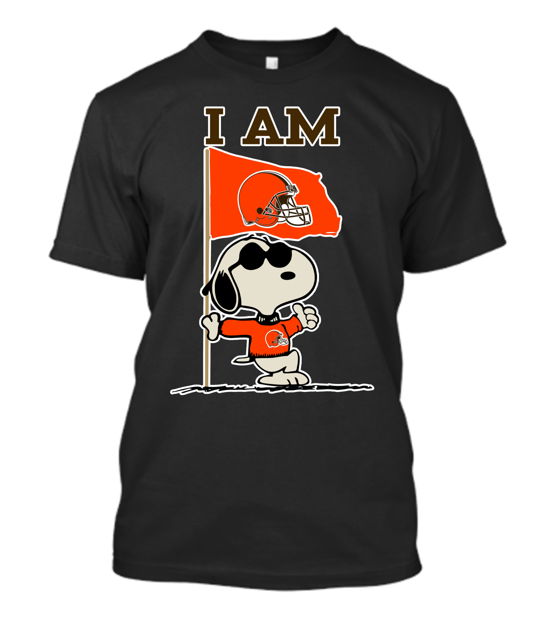 I Am Cleveland Browns Snoopy Football Flag T-Shirt