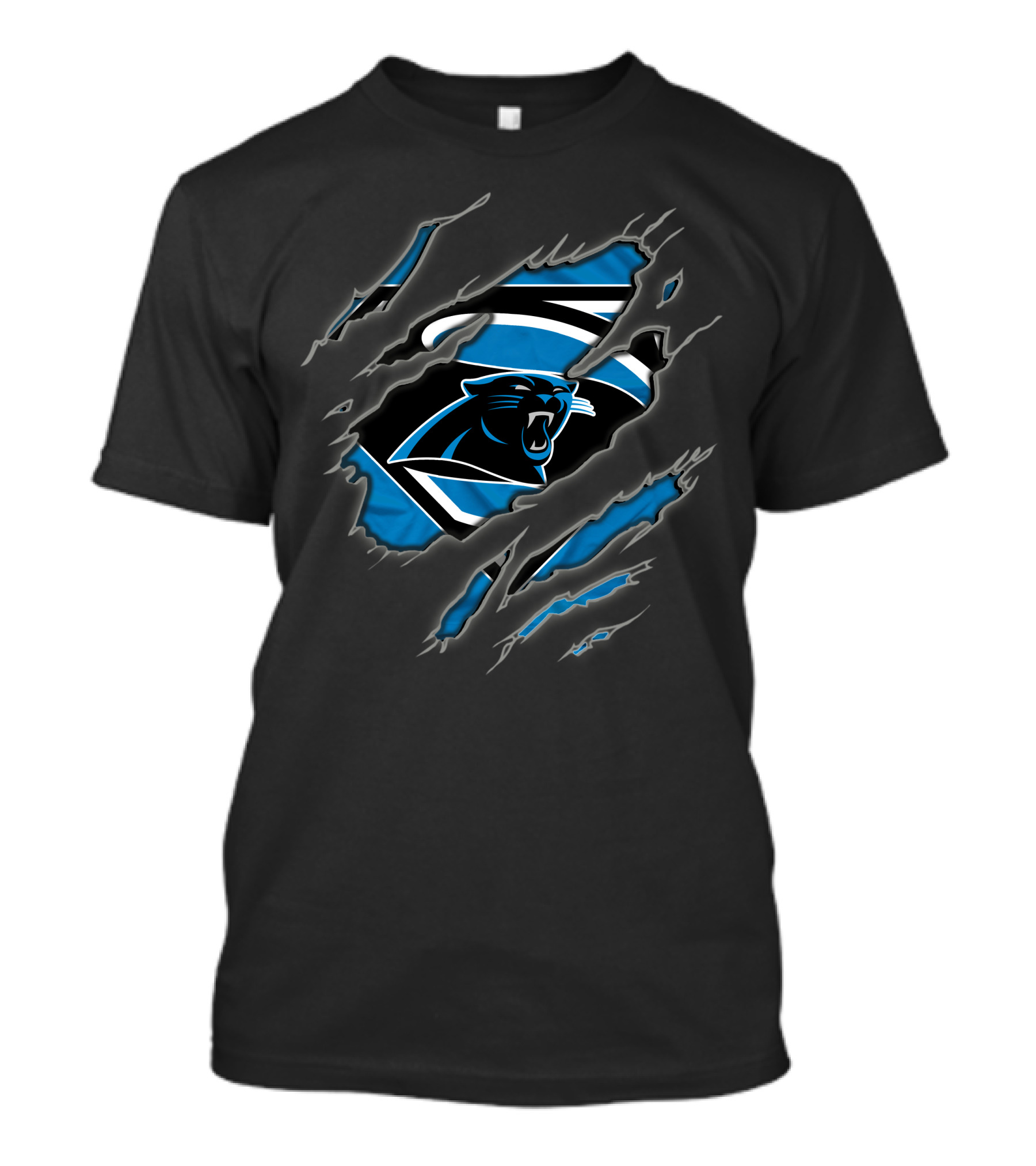 Carolina Panthers Superman Football Claws T-Shirt