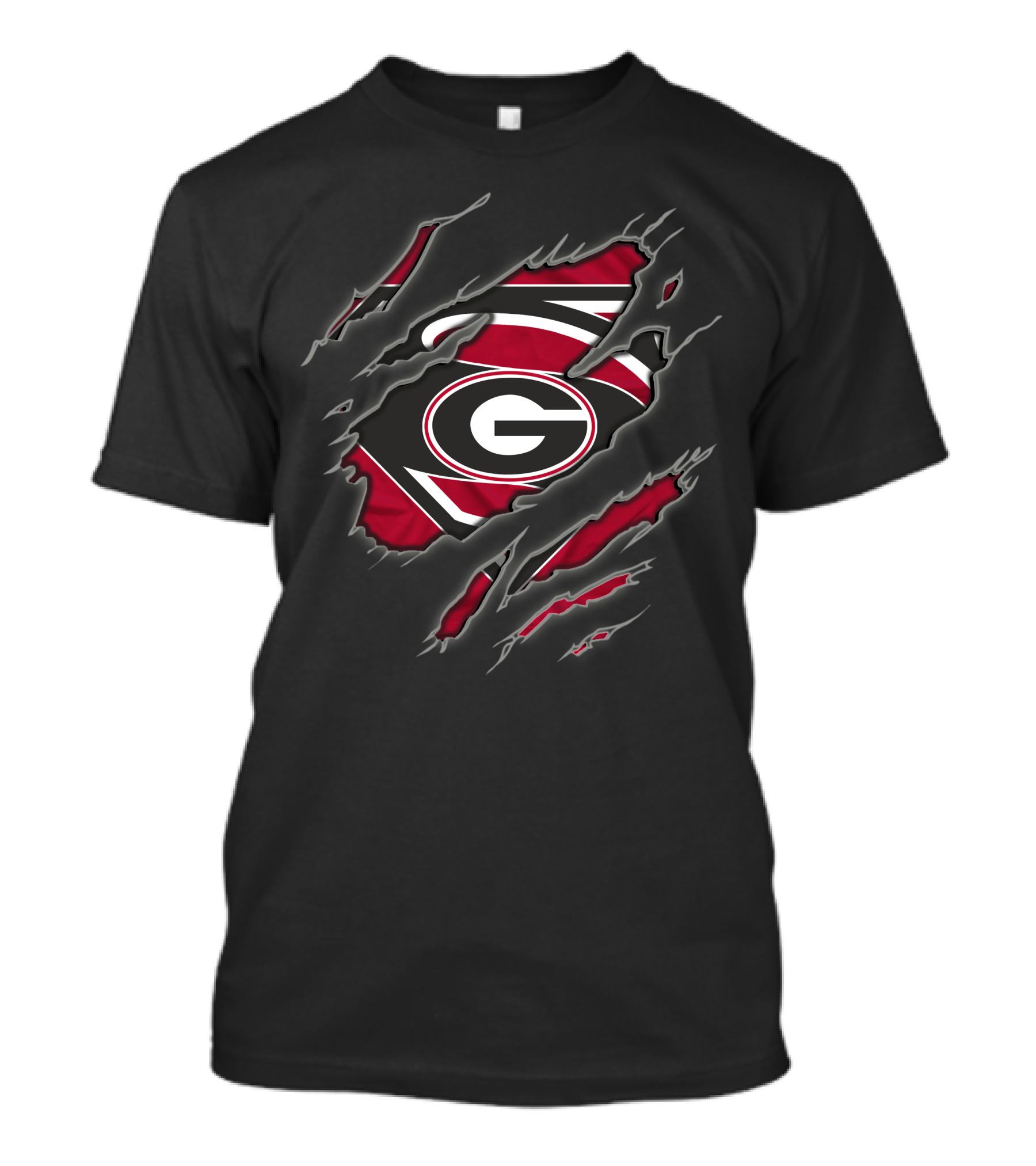 Georgia Bulldogs Superman G Logo Torn Ripped T-Shirt