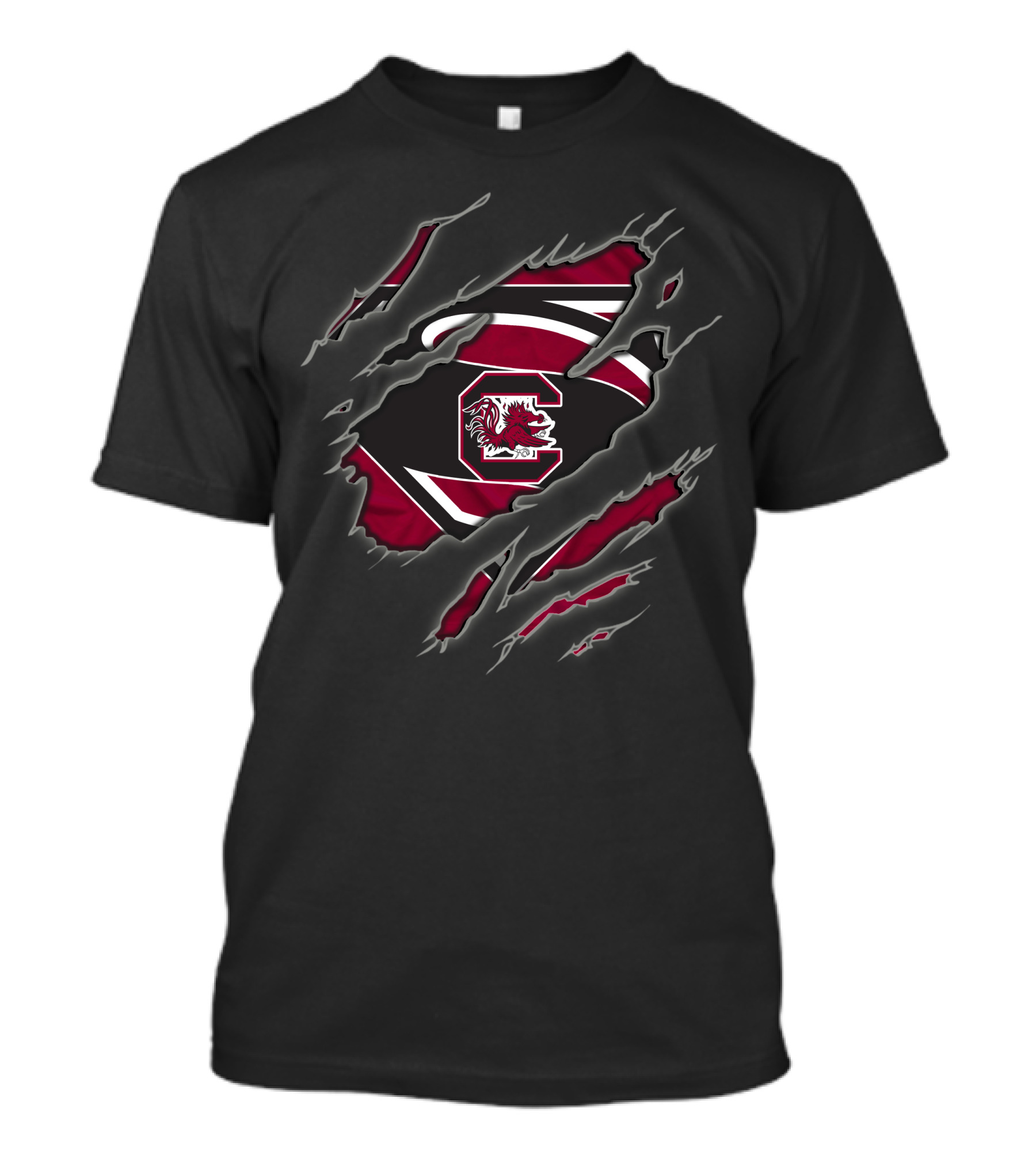 South Carolina Gamecocks Superman Logo Claw Marks T-Shirt