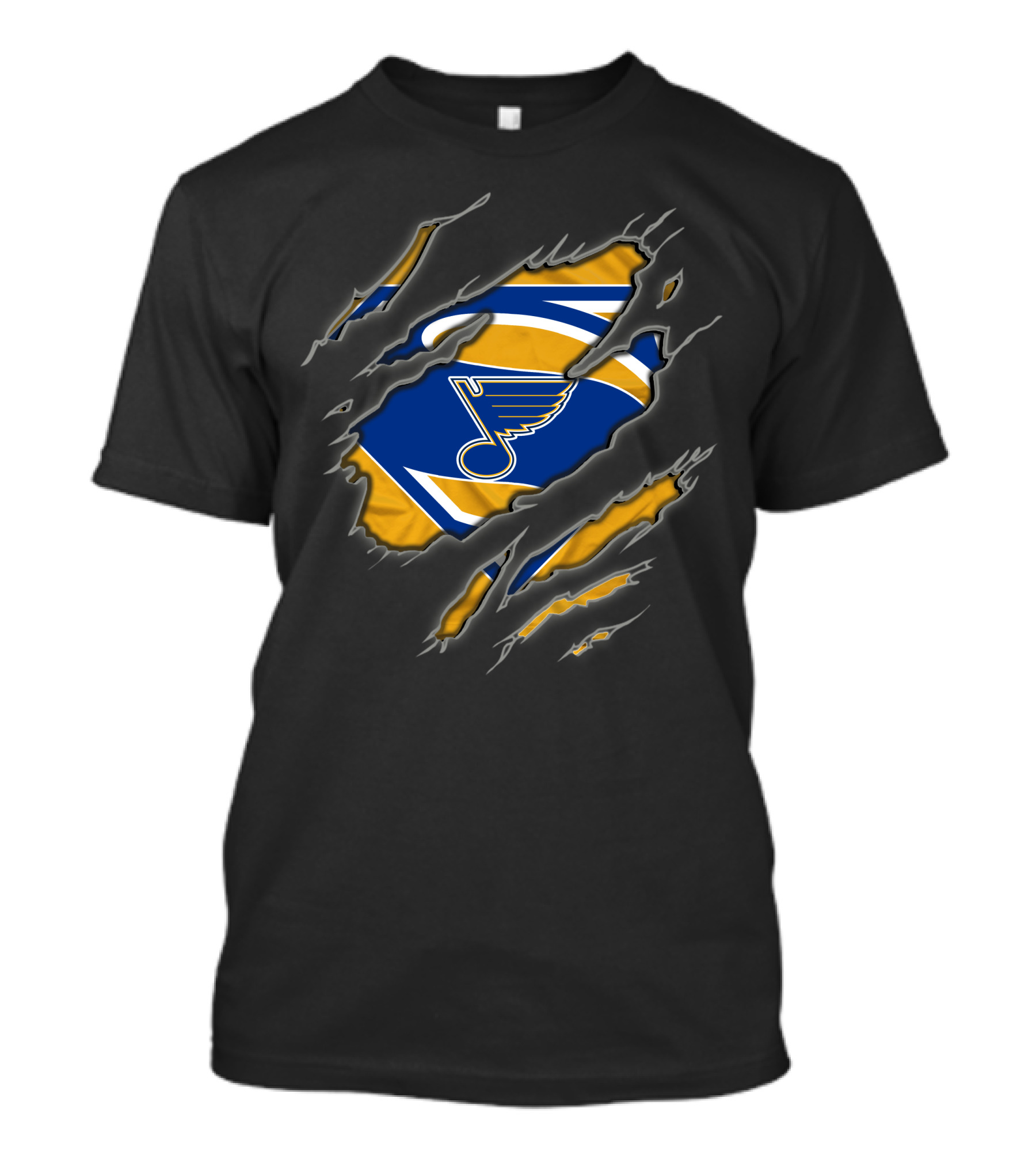 St Louis Blues Superman Style Logo In Ripped T-Shirt