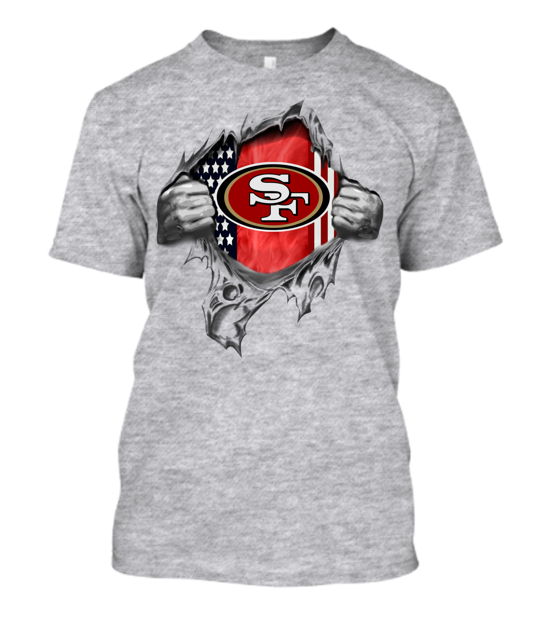San Francisco 49ers Usa Flag Ripped T-Shirt