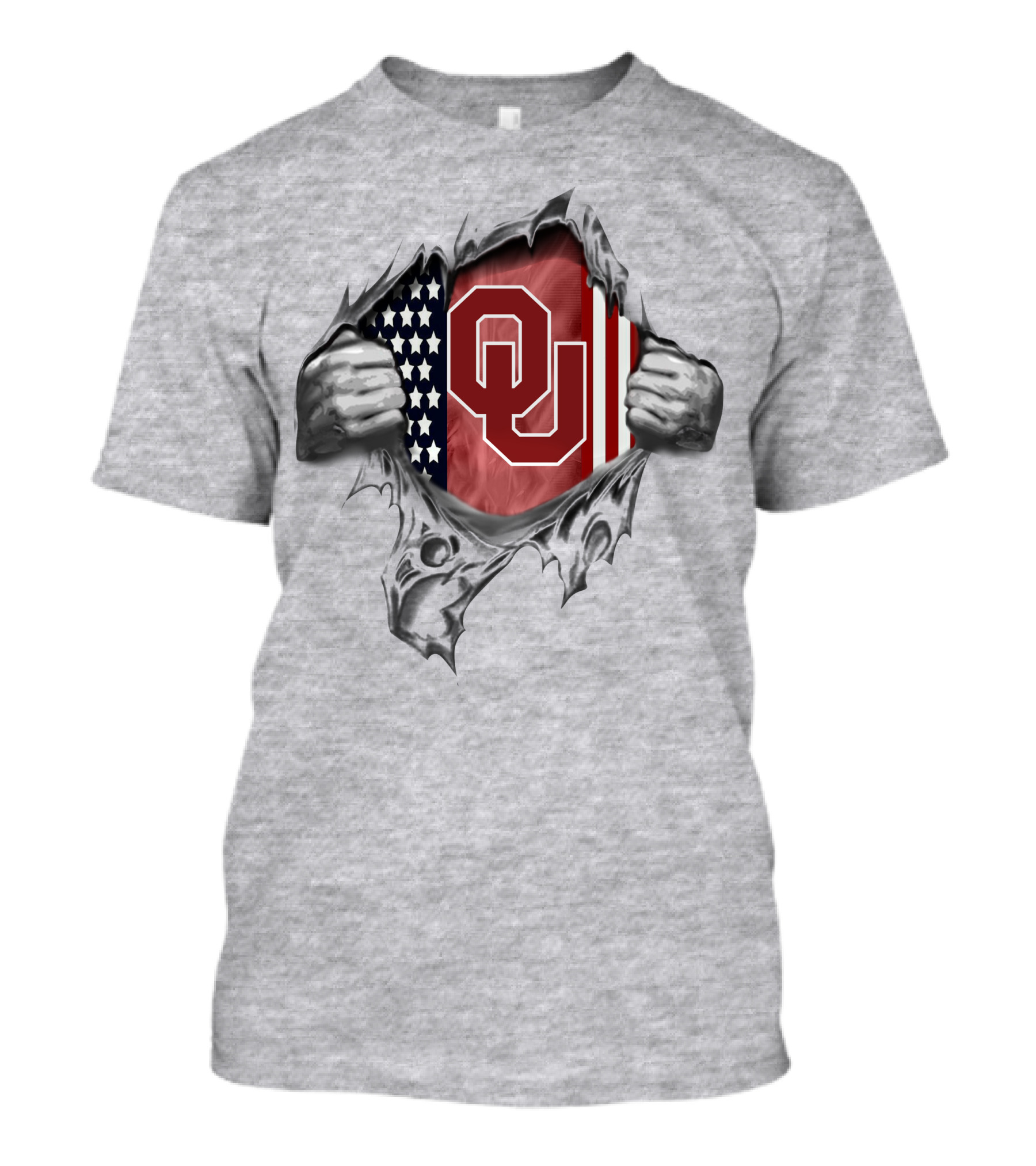 Oklahoma Sooners American Flag Ripped T-Shirt
