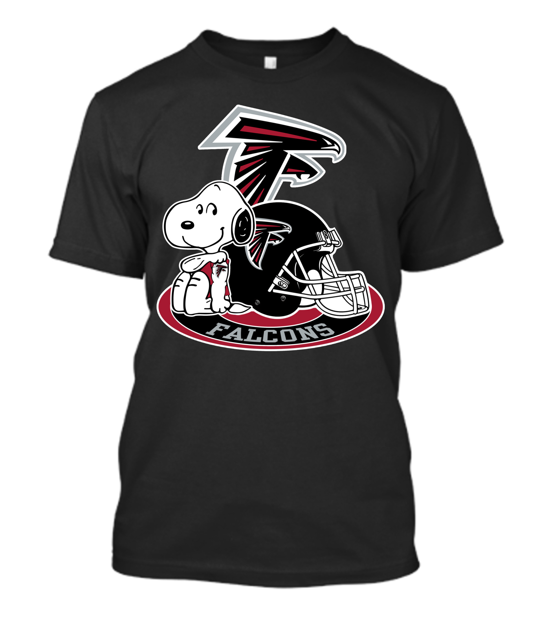 Atlanta Falcons Snoopy With Falcons Logo And Helmet T-Shirt
