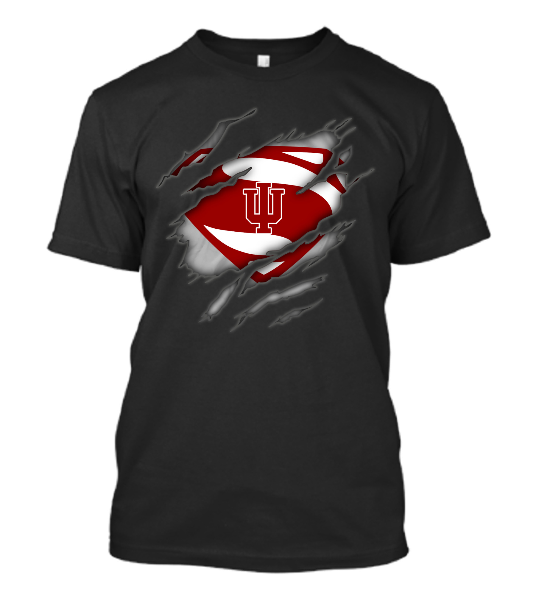 Indiana Hoosiers Superman Logo Iconic Symbol Rip T-Shirt