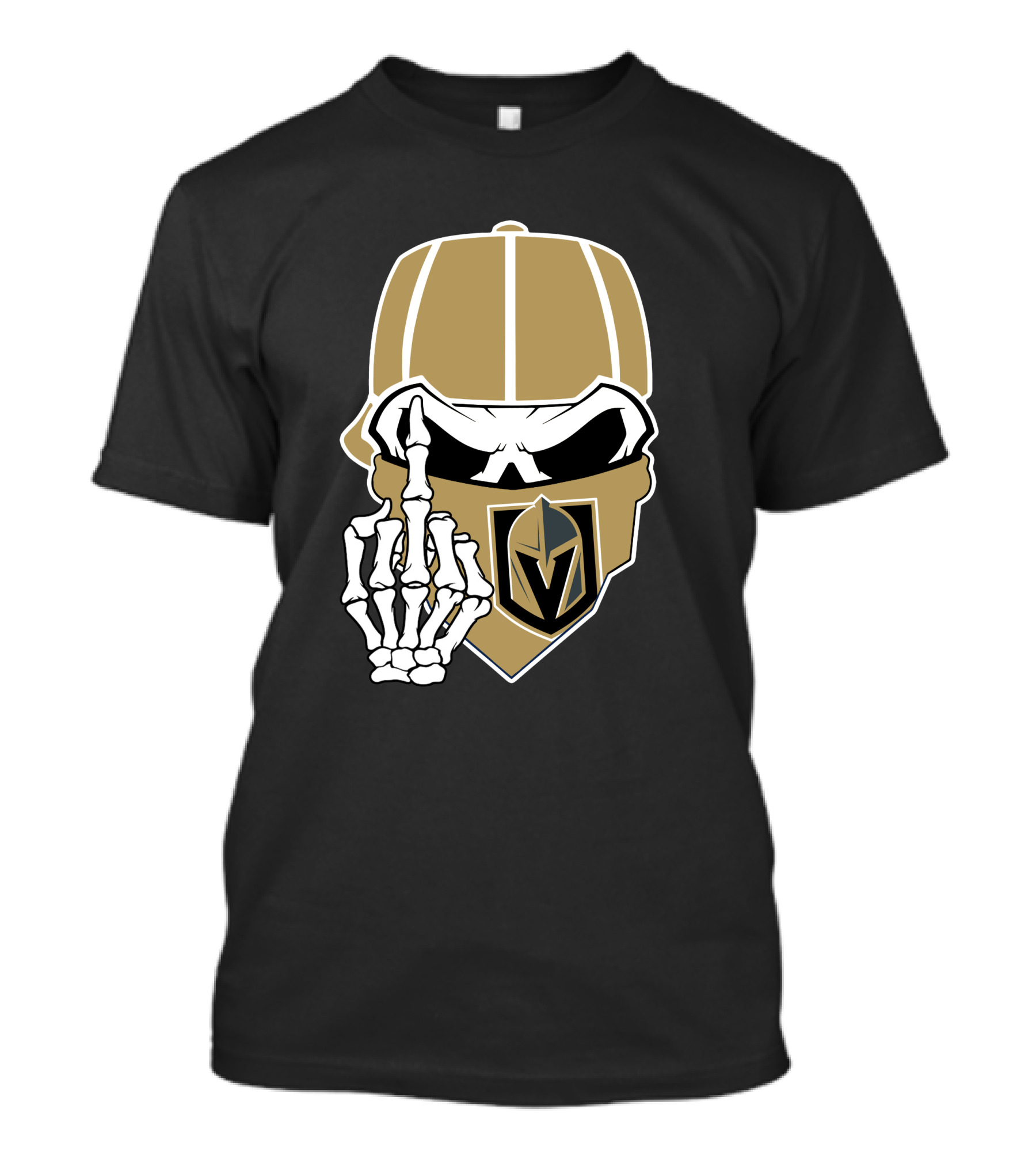 Vegas Golden Knights Skull Skeleton Middle Finger T-Shirt