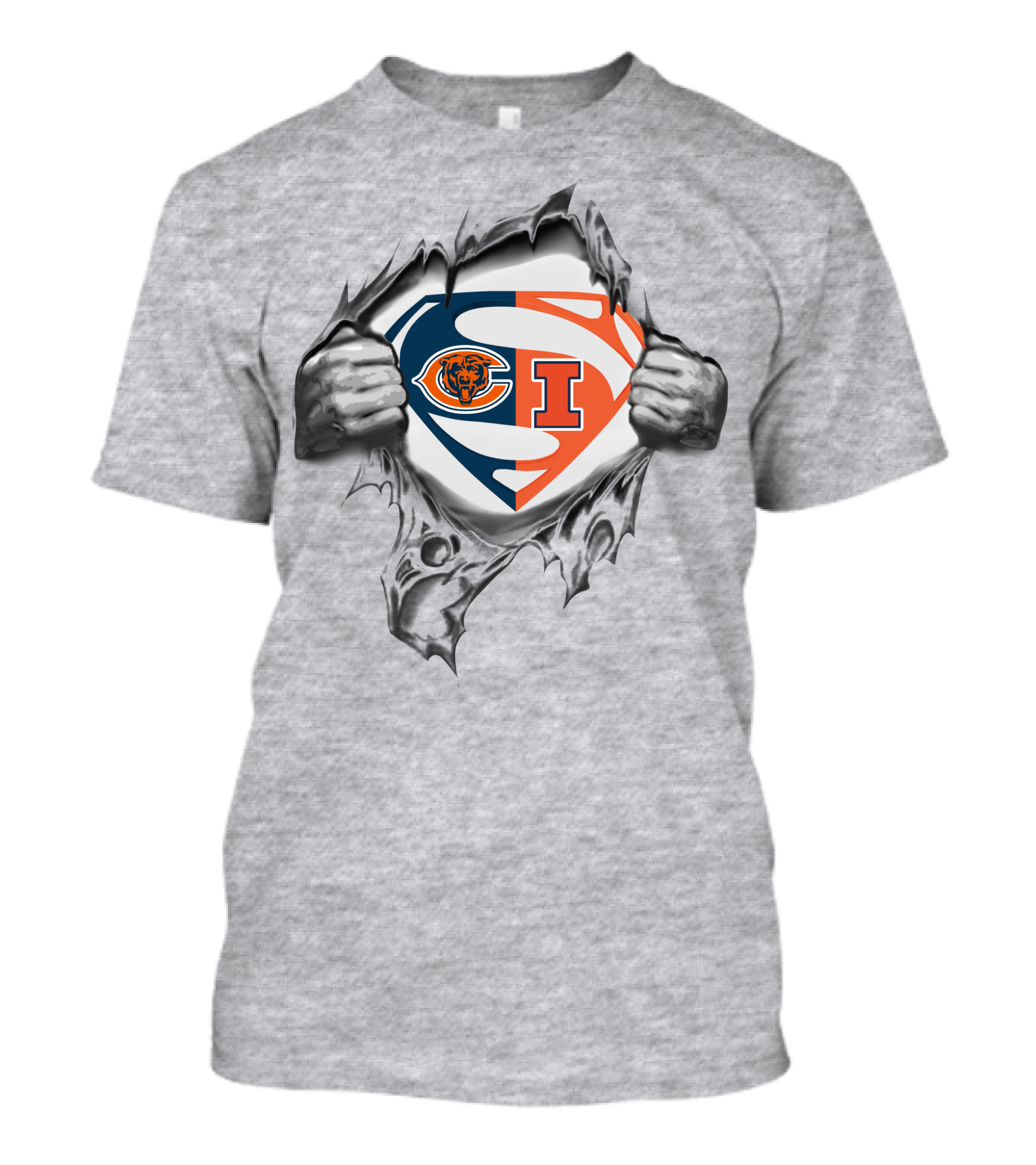 Bears Illinois Fighting Illini Superman Logo Mashup T-Shirt