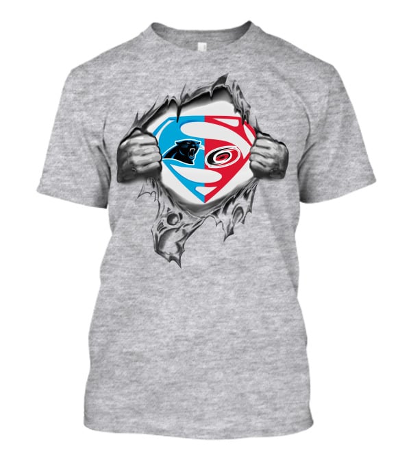Carolina Panthers Carolina Hurricanes Superman Logo Mashup T-Shirt