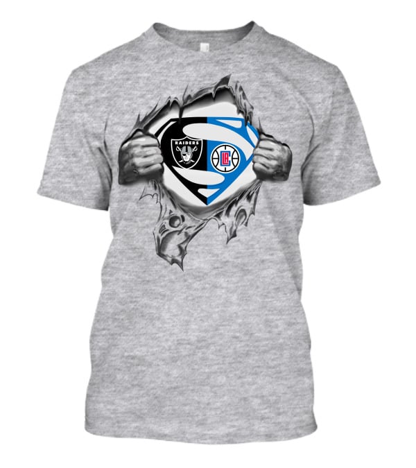 Raiders La Clippers Superman Logo Fusion T-Shirt