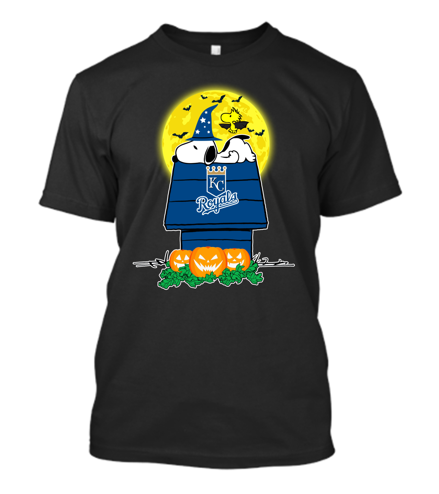 Kansas City Royals Halloween Snoopy Peanuts Moon Pumpkins T-Shirt