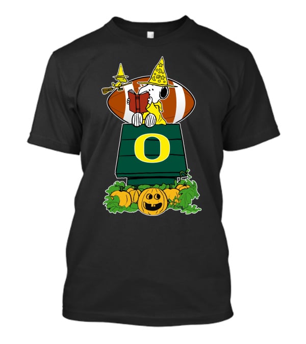 Snoopy Halloween Oregon Ducks Football Pumpkin House T-Shirt