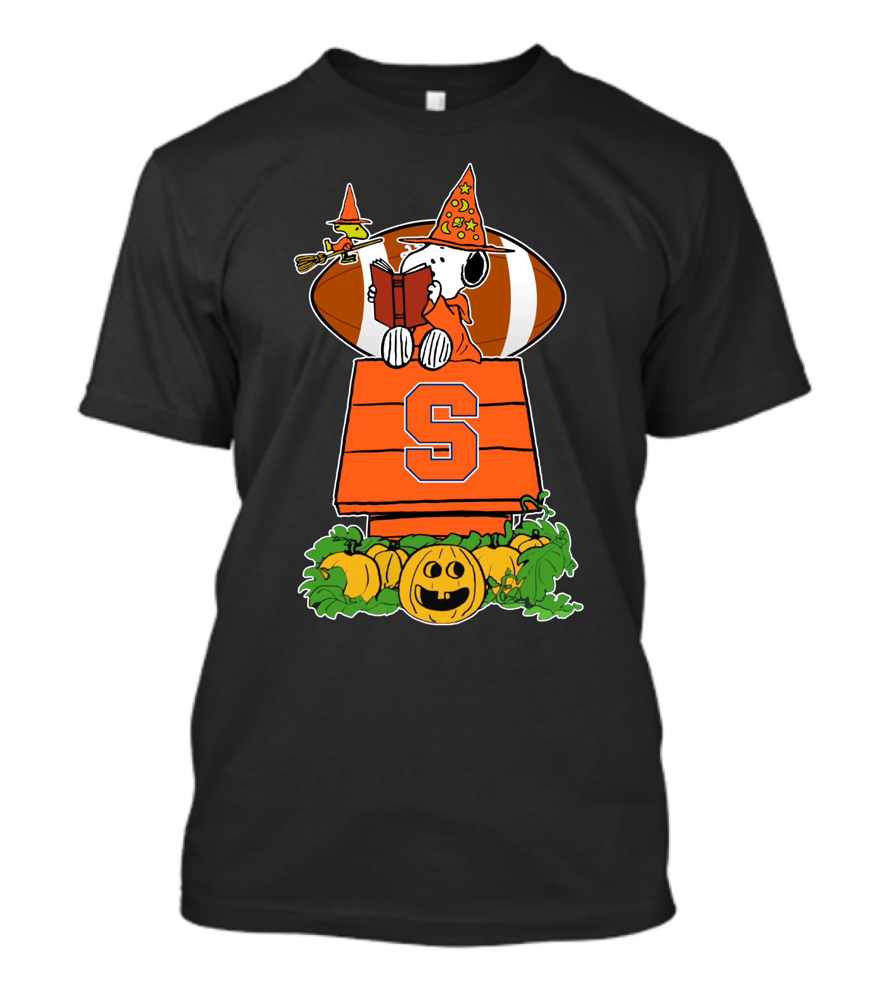 Syracuse Orange Snoopy Halloween Witch Hat Pumpkin Football House T-Shirt