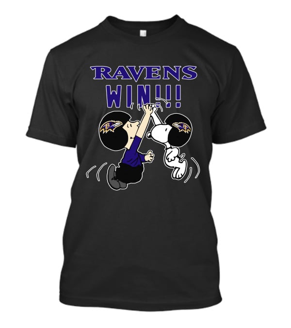 Ravens Win Baltimore Celebratory Iconic Characters High-Five T-Shirt