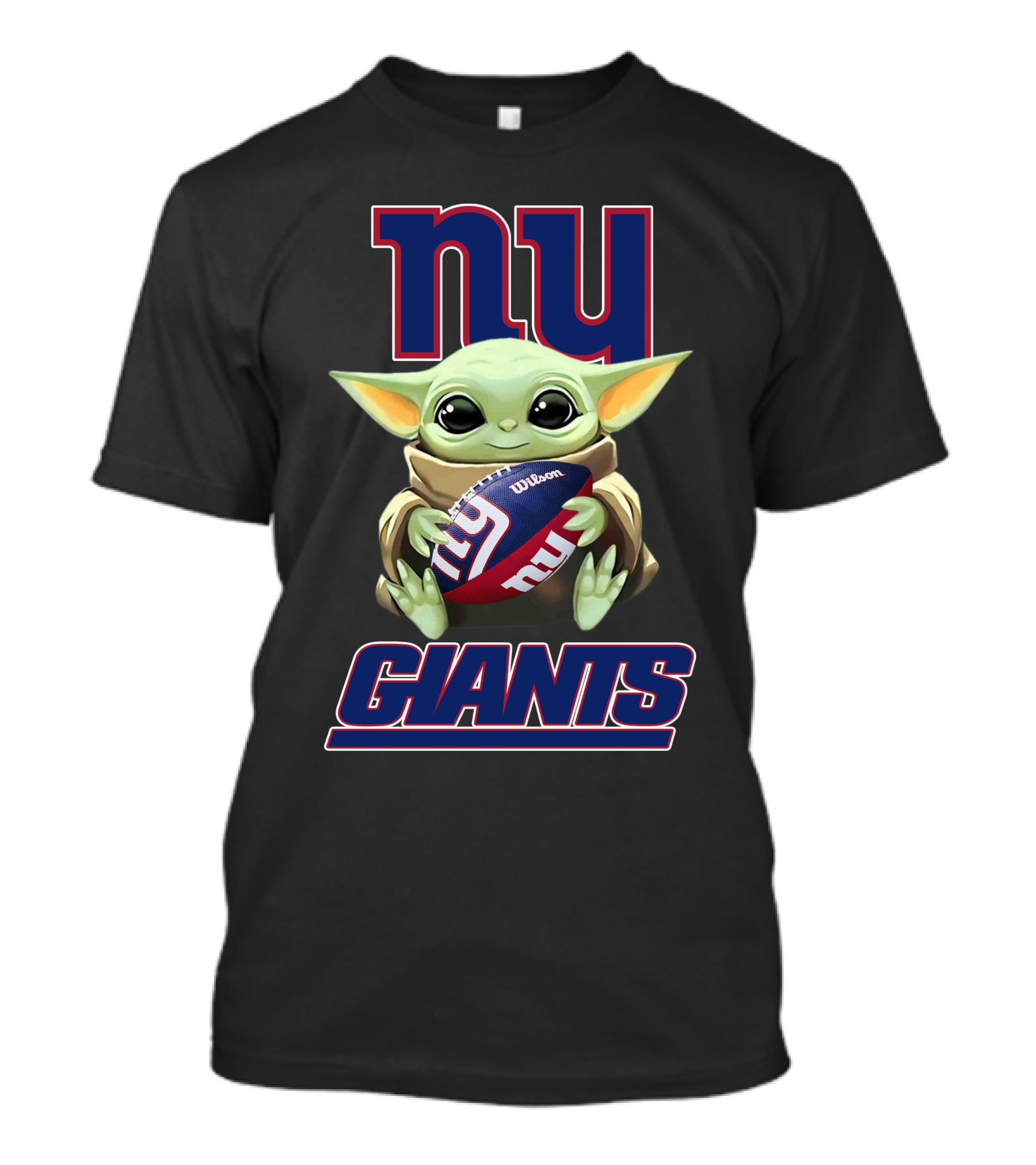 Ny Giants Baby Yoda Holding Football T-Shirt