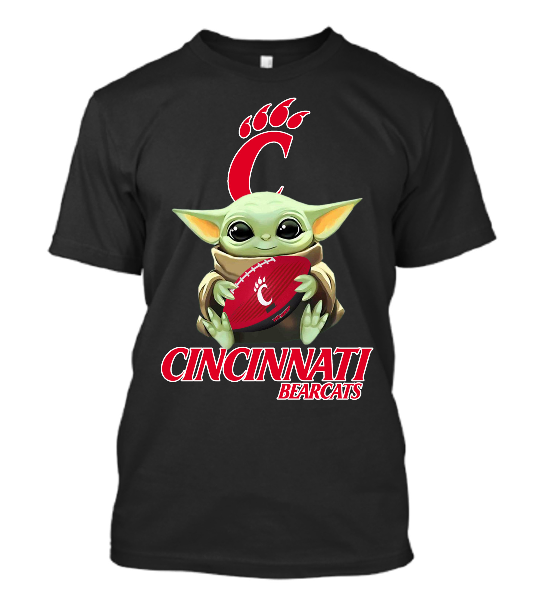 Cincinnati Bearcats Baby Yoda Football T-Shirt