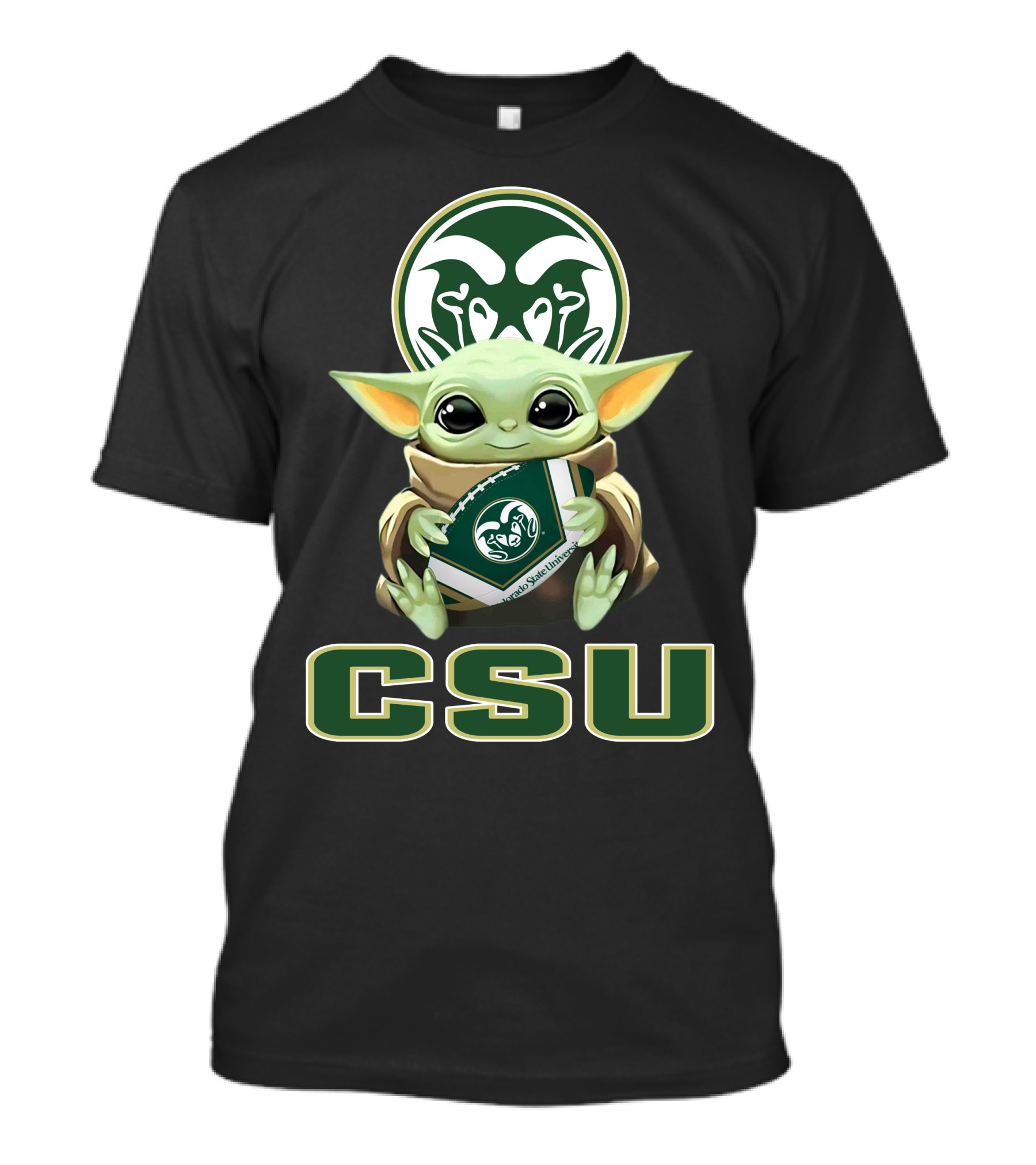Colorado State Rams Csu Baby Yoda Football T-Shirt