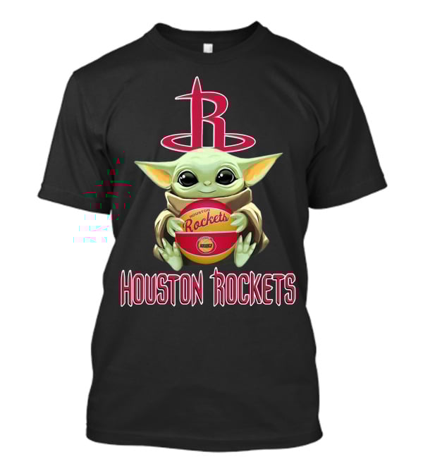 Houston Rockets Baby Yoda Basketball Nba Star Wars Crossover T-Shirt