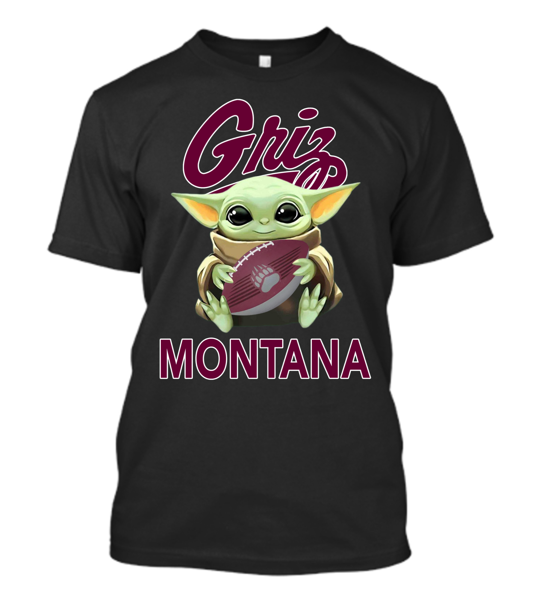 Griz Montana Baby Yoda Football T-Shirt