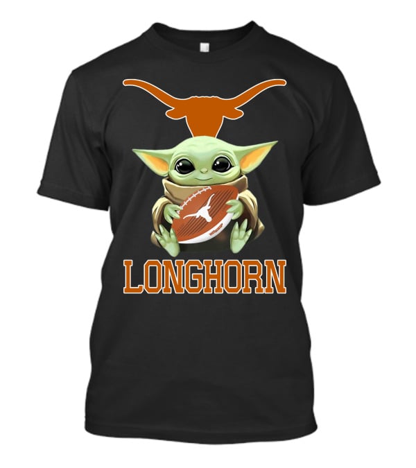 Texas Longhorn Baby Yoda Football Fan T-Shirt