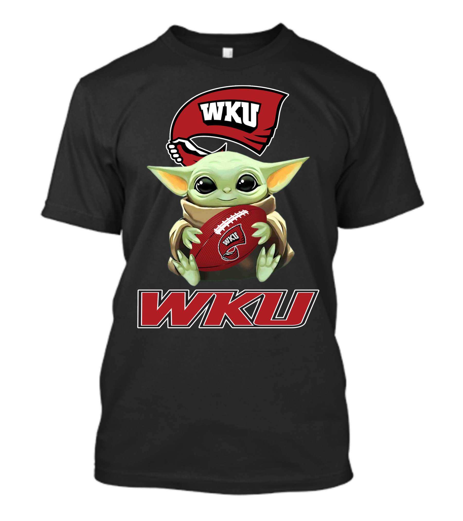 Wku Hilltoppers Baby Yoda Football T-Shirt